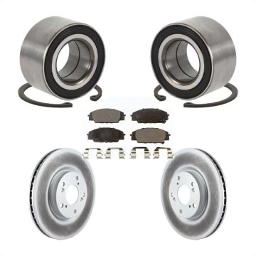 Front Wheel Bearing Coated Disc Brake Rotors And Pads Kit For Honda Civic Acura CSX KBB-101378