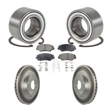 Front Wheel Bearing Coated Disc Brake Rotors And Semi-Metallic Pads Kit For Honda CR-V KBB-101382