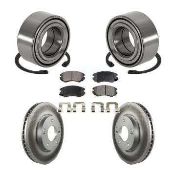 Front Wheel Bearing Coated Disc Brake Rotor And Semi-Metallic Pad Kit For Hyundai Tiburon KBB-101384