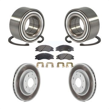 Front Wheel Bearing Coated Disc Brake Rotors And Pads Kit For Kia Spectra Spectra5 KBB-101389