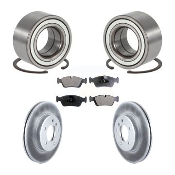 Front Wheel Bearing Coated Disc Brake Rotors And Pads Kit For 2001-2005 BMW 325i 325xi KBB-101391