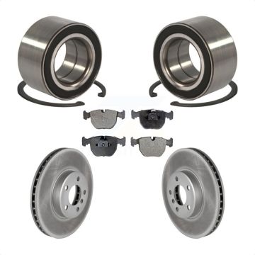 Front Wheel Bearing Coated Disc Brake Rotors And Semi-Metallic Pads Kit For BMW X5 KBB-101394