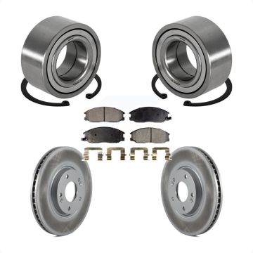 Front Wheel Bearing Coated Disc Brake Rotors And Pads Kit For 2004-2006 Kia Amanti KBB-101412