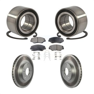 Front Wheel Bearing Coated Disc Brake Rotors And Semi-Metallic Pads Kit For Honda Civic KBB-101421