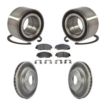 Front Wheel Bearing Coated Disc Brake Rotors And Semi-Metallic Pads Kit For Honda Civic KBB-101424
