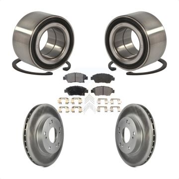Front Wheel Bearing Coated Disc Brake Rotors And Semi-Metallic Pads Kit For Honda Civic KBB-101425