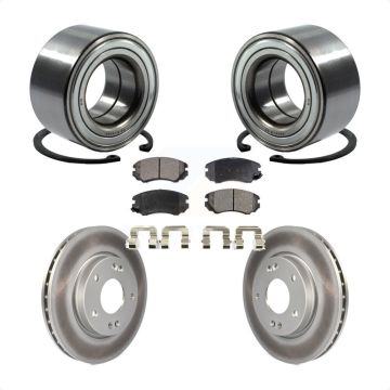 Front Wheel Bearing Coated Disc Brake Rotor And Semi-Metallic Pad Kit For Hyundai Elantra KBB-101450