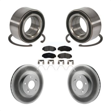 Front Wheel Bearing Coated Disc Brake Rotors And Pads Kit For Honda Accord Acura TSX KBB-101467