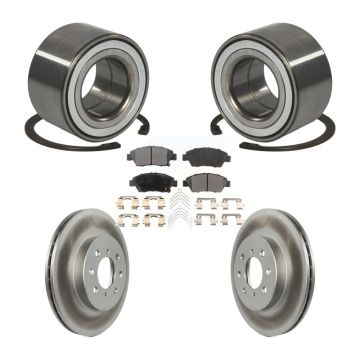Front Wheel Bearing Coated Disc Brake Rotors And Semi-Metallic Pads Kit For Honda Fit KBB-101481