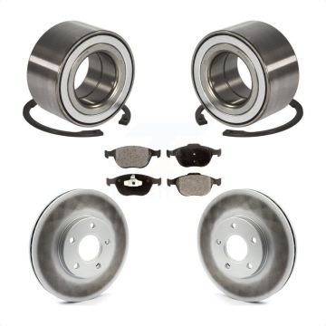 Front Wheel Bearing Coated Disc Brake Rotor & Pads Kit For 2010-2013 Ford Transit Connect KBB-101485
