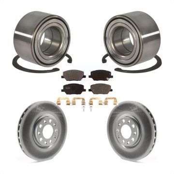Front Wheel Bearing Coated Disc Brake Rotors And Pads Kit For 2016-2018 Fiat 500X KBB-101505