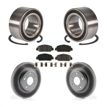 Front Wheel Bearing Coated Disc Brake Rotors And Semi-Metallic Pads Kit For Honda Accord KBB-101524