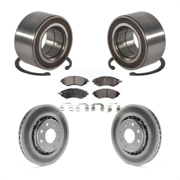 Front Wheel Bearing Coated Disc Brake Rotor And Pads Kit For 2014-2016 Chevrolet Spark EV KBB-101528