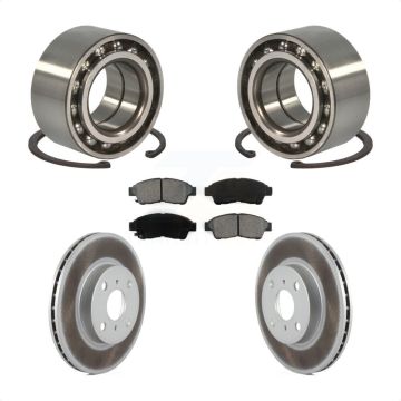Front Wheel Bearing Coated Brake Rotor And Pad Kit For 1993-1997 Toyota Corolla Geo Prizm KBB-101559