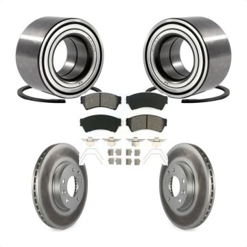 Front Wheel Bearing Coated Brake Rotor Pad Kit For Ford Fusion Mazda 6 Lincoln MKZ Zephyr KBB-101561