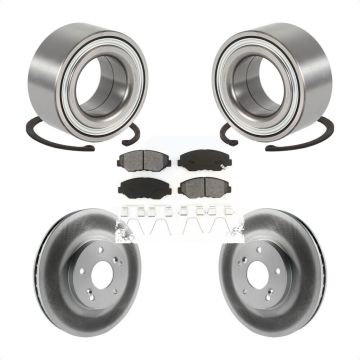 Front Wheel Bearing Coated Disc Brake Rotors And Pads Kit For 2003-2004 Honda Pilot KBB-101569
