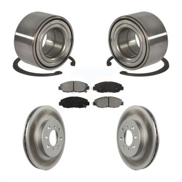 Front Wheel Bearing Coated Disc Brake Rotors And Pads Kit For Honda Civic Acura EL KBB-101582