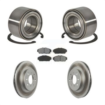 Front Wheel Bearing Coat Brake Rotor Pads Kit For 94-95 Honda Civic EX with Coupe Non-ABS KBB-101583