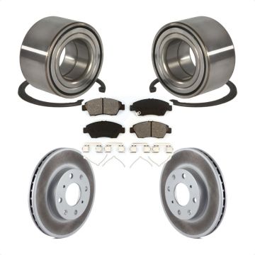 Front Wheel Bearing Coated Disc Brake Rotors And Semi-Metallic Pads Kit For Honda Civic KBB-101586