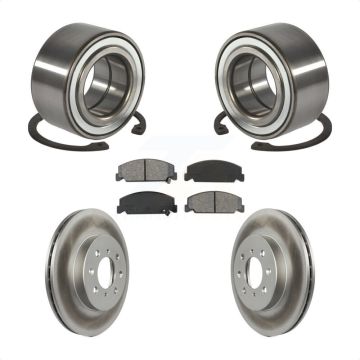 Front Wheel Bearing Coated Brake Rotor & Pad Kit For 1997 Honda Civic LX with 4-Wheel ABS KBB-101593