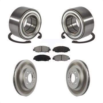 Front Wheel Bearing Coated Disc Brake Rotors And Pads Kit For Honda Civic Acura EL KBB-101595