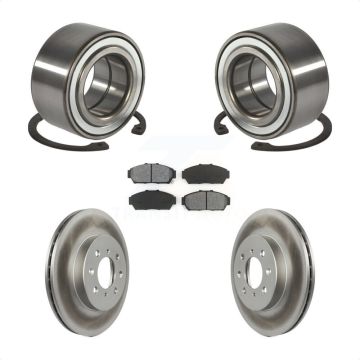 Front Wheel Bearing Coated Disc Brake Rotors And Pads Kit For Acura Integra Honda Civic KBB-101596
