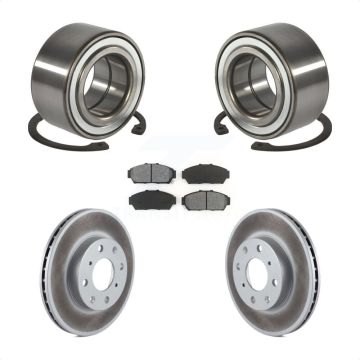 Front Wheel Bearing Coat Brake Rotor Pads Kit For 94-95 Honda Civic EX with Sedan Non-ABS KBB-101600