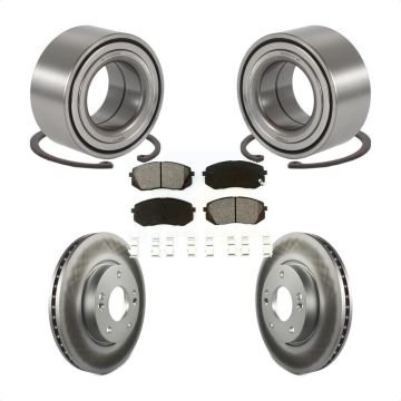 Front Wheel Bearing Coated Disc Brake Rotors And Pads Kit For 2010-2012 Kia Rondo KBB-101602