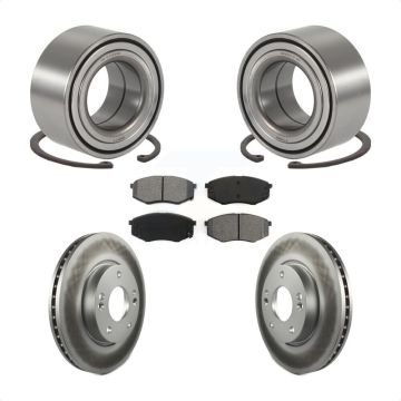 Front Wheel Bearing Coated Disc Brake Rotor & Pad Kit For Hyundai Tucson Kia Sportage FWD KBB-101603