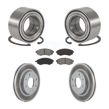 Front Wheel Bearing Coated Disc Brake Rotor And Semi-Metallic Pads Kit For Hyundai Sonata KBB-101607