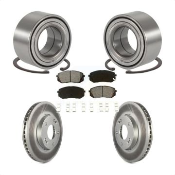 Front Wheel Bearing Coated Disc Brake Rotors And Pads Kit For 2007-2009 Kia Rondo KBB-101614