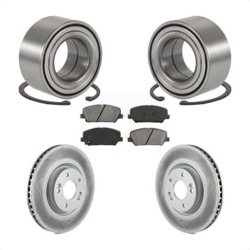 Front Wheel Bearing Coated Disc Brake Rotors And Pads Kit For 2011-2015 Kia Optima 2.0L KBB-101616