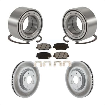 Front Wheel Bearing Coated Disc Brake Rotors And Pads Kit For 2012-2017 Hyundai Azera KBB-101617
