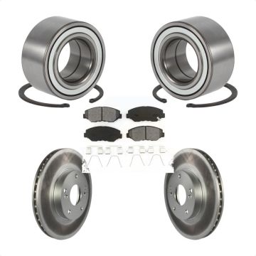 Front Wheel Bearing Coated Disc Brake Rotors And Semi-Metallic Pads Kit For Honda Element KBB-101621