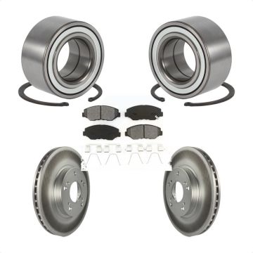 Front Wheel Bearing Coated Disc Brake Rotors And Semi-Metallic Pads Kit For Honda CR-V KBB-101625