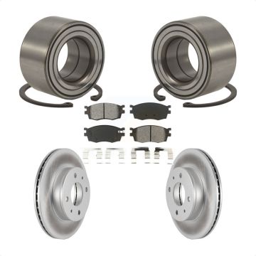 Front Wheel Bearing Coated Disc Brake Rotor And Pad Kit For 2006 Hyundai Accent Hatchback KBB-101629