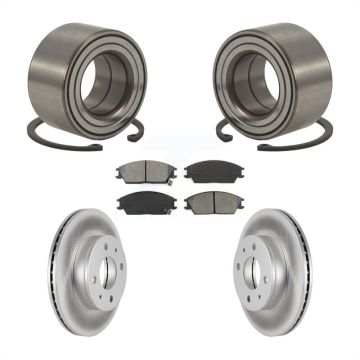 Front Wheel Bearing Coated Disc Brake Rotors And Pads Kit For 2000-2005 Hyundai Accent KBB-101630