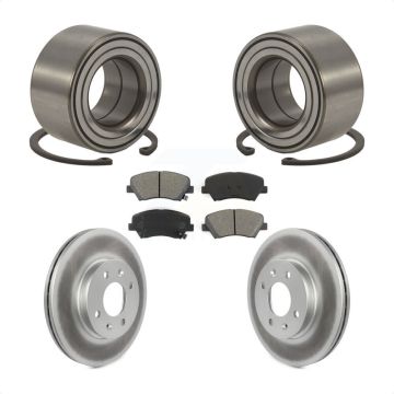 Front Wheel Bearing Coated Disc Brake Rotors And Pads Kit For 2012-2017 Hyundai Accent KBB-101632