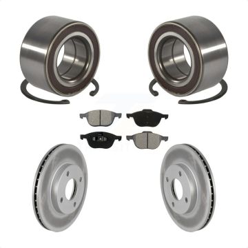 Front Wheel Bearing Coated Disc Brake Rotor And Pad Kit For 2004 Ford Focus From 04 05 KBB-101633