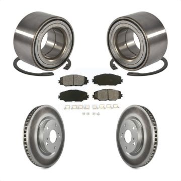 Front Wheel Bearing Coated Disc Brake Rotors And Pads Kit For 2017-2018 Toyota Corolla iM KBB-101673