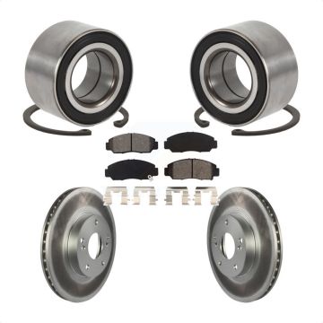 Front Wheel Bearing Coated Disc Brake Rotors And Pads Kit For Honda Accord Acura CSX KBB-101680