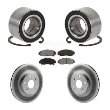 Front Wheel Bearing Coated Disc Brake Rotors And Pads Kit For Honda Accord Acura TSX TL KBB-101681