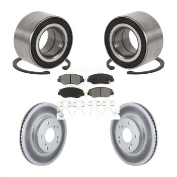 Front Wheel Bearing Coated Disc Brake Rotors And Semi-Metallic Pads Kit For Honda Civic KBB-101684