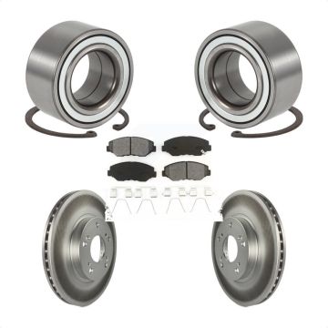 Front Wheel Bearing Coated Disc Brake Rotors And Semi-Metallic Pads Kit For Honda CR-V KBB-101687