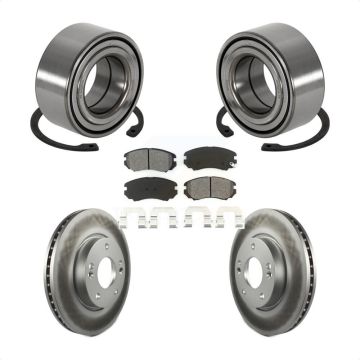 Front Wheel Bearing Coated Disc Brake Rotor And Semi-Metallic Pad Kit For Hyundai Tiburon KBB-101689