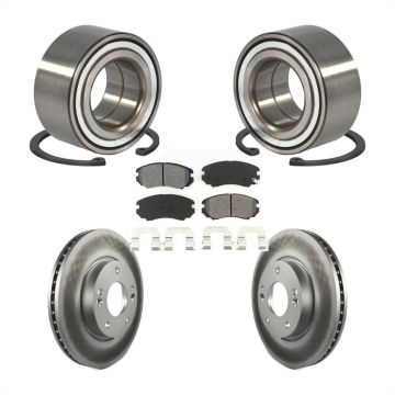 Front Wheel Bearing Coated Disc Brake Rotor And Semi-Metallic Pad Kit For Hyundai Tiburon KBB-101693