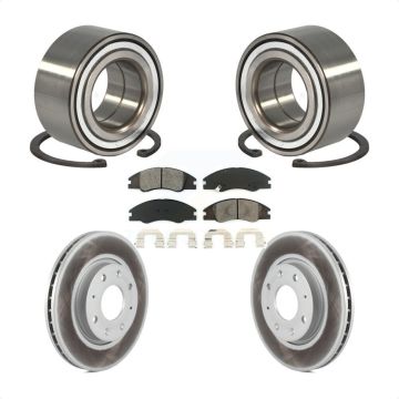 Front Wheel Bearing Coated Disc Brake Rotors And Pads Kit For Kia Spectra Spectra5 KBB-101696