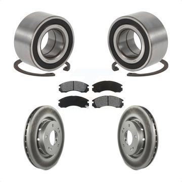 Front Wheel Bearing Coated Disc Brake Rotor & Pads Kit For 2005-2006 Mitsubishi Outlander KBB-101700