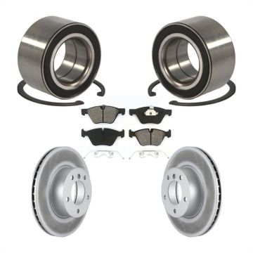 Front Wheel Bearing Coated Disc Brake Rotor And Semi-Metallic Pad Kit For BMW 328xi 325xi KBB-101707