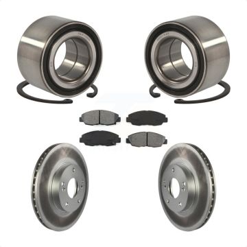 Front Wheel Bearing Coat Brake Rotor Pads Kit For 2014-2015 Honda Civic Touring with 1.8L KBB-101723